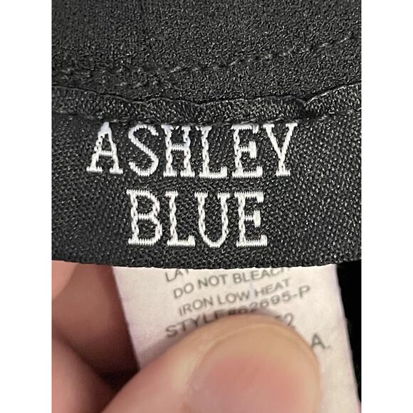 Ashley Blue Skirt Womens PXL Black Button Front A Line Midi Made USA Stretch - Picture 5 of 7